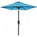 7.5ft Heavy-Duty Round Outdoor Market Table Patio Umbrella w/Steel Pole Push Button Tilt Easy Crank Lift - Sky Blue