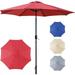 HElectQRIN 9 Aluminum Pole Crank/Tilt Market Patio Umbrella - Heavy Duty Performance Polyester Fabric Sun Shade - Rust Free Pole Design that PPs Most Umbrella Table and Stand Holes