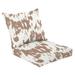 Outdoor Deep Seat Cushion Set 24 x 24 Beige white two toned wild growth tropic summer seamless pattern Deep Seat Back Cushion Fade Resistant Lounge Chair Sofa Cushion Patio Furniture Cushion