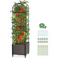 ABORON Raised Garden Bed Planter Box with Trellis Plants Outdoor and Indoor Tomato Cage for Climbing Vegetables Plants & Herbs & Flowers w/Self-Watering & Wheels Indoor Outdoor Use