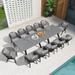 durable LEAF 9 Pieces Patio Dining Sets All-Weather Wicker Outdoor Patio Furniture with Square Table Aluminum Frame for Lawn Garden Backyard Deck Patio Table and Chairs with Cushions and