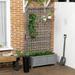 Dark Gray Wood Planter with Trellis - Raised Garden Bed for Climbing Plants - Drainage Holes - 35.5 x 17.75 x 72