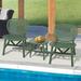 3 Pieces Hollow Design Retro Patio Table Chair Set All Weather Conversation Bistro Set Outdoor Table with Open Shelf and Lounge Chairs with Widened Seat for Balcony Garden Yard Green