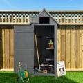 Barara King Outdoor Tool Storage Cabinet Wooden Fir Garden Shed with Single Storage Door Tool Storage Shed Gray