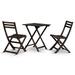 3-Piece Eucalyptus Bistro Set Square Espresso