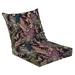 Outdoor Deep Seat Cushion Set 24 x 24 Beautiful vintage seamless floral tropical pattern Palm leaves trees Deep Seat Back Cushion Fade Resistant Lounge Chair Sofa Cushion Patio Furniture Cushion