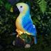 Kraoden Parrot Solar Garden Statue Outdoor Patio Decor Parrot Figurine Solar Decorative Lights for Yard Balcony Weather LED Housewarming Gift