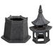 2 Pcs Hexagonal Pavilion Ornament Home Decor Accents Ceramic Pagoda Statue Outdoor Plant Pots Imitated Model Ceramics