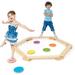 Wooden Balance Beam Stepping Stones Montessori Obstacle Course for Kids Toddler Gymnastics Beam for Playroom Indoor Outdoor Balance Board for Coordination Gross Motor Skills Natural