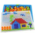 296/352/592pcs 3D Puzzle Game Puzzle Board Gift Creative Educational Toy DIY Handmade Toy Mushroom Nail Plastic Bead Creative Toy