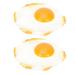 Photo Prop Simulation Fried Egg Decor Simulated Omelette Poached Props Decoration for Home Eggs Decorations Pvc 2 Pcs