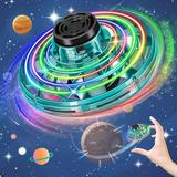 Flying Spinner Mini UFO Drone for Kids Magic Flying LED Lights Hand Operated Drones Flying Orb Ball Small UFO Toys Flying Ball Drone Toy Hand Operated Drones for Boys Girls (Green)
