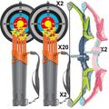 2pcs/pack Bow And Arrow For Kids Archery Set - LED Light Up Archery Toy Bow And Arrow Set With 20 Suction Cup Arrows 2 Target &2 Quiver Sports Outdoor Play Game Toys Gifts For 3 4 5 6 7 8-12 Years