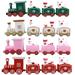 4pcs Christmas Mini Train Xmas Plastic Train Ornaments Miniature Train Toys for Kids