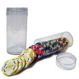 Clear Poker Chip Organizer Storage Tubes Holds 25 Poker Chips 10-pack