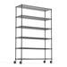 Tcbosik 6-Tier Adjustable Wire Shelving with Wheels for Kitchen Organization Garage Storage Laundry Room NSF Certified 48 L x 18 W x 82 H Black