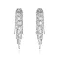 Rhinestone Earrings Dangling for Women Chandelier Statement Tassel Earrings Girls Silver Sparkly Drop Cubic Zirconia Crystal Earrings Long Dangle Costume Jewelry