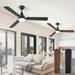 2 Pack 52 Inch Ceiling Fan With Light Remote Control 3 Blades LED Indoor And Outdoor Ceiling Fans Quiet Reversible DC Motor Dual Finish Blades (Modern Black & Farmhouse Walnut)