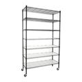 Tcbosik NSF Certified Storage Shelves on Wheels Heavy Duty Metal Shelves for Storage with Shelf Liners 7-Tier Wire Shelving Unit for Garage Pantry Kitchen Shelf Rack