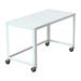Hirsh Ready-to-Assemble 48-inch Wide Mobile Metal Desk for Home Office White