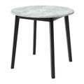 Table Edmond 112, Marbre gris + Noir, 77cm, Allongement, Stratifié, Bois - Marbre gris + Noir