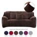 JIAN YA NA Thick Velvet Sofa Covers Stretch Couch Covers for 1/2/3/4 Seater Cushion Soft Sofa Cover Protector(Coffee 3-Seater Sofa)