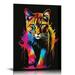 Gotuvs Colorful Animal Wall Art Graffiti Prints Brave Inspirational Wall Art Lion Deer Horses Leopard Elephant Posters for Bedroom Living Room Decor