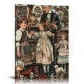 Nawypu Norman Rockwell - April Fool (Girl with Shopkeeper Cuiosity Shop) Classic Rockwell Art Post Canvas Art Poster And Wall Art Picture Print Modern Family Bedroom Decor Posters