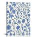 Nawypu Blue Flower Plant Large Wall Art Canvas Framed Print Classic Chinoiserie Poster Floral Pictures Painting Watercolor Artwork Home Decor for Living Room Bedroom Bathroom