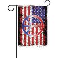 RooRuns Patriotic American Flag And Peace Sign fourth of july Independence Day USA Colorful Free Flag Polyester Garden Flag Banner for Outdoor Home Garden Flower Pot Decor