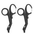 2Pcs Outdoor Emergency Scissor with Buckle for Survive Rescue Gauze Camp Hike Petblack 18.5cm Scissor with Buckle