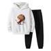 Baby Boy Christmas Outfit Toddler Boys Girls Winter Christmas Long Sleeve Cartoon Prints Hoodie Tops Pants 2Pcs Outfits Clothes Set Toddler Boy Christmas Outfit Dressy