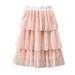 NIUREDLTD Toddler Baby Girls Fall Summer Tiered Skirt Solid Color Midi Dress High Waist Pleated Skater Skirts Pink 120