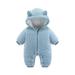 Gubotare Baby Boy Girl Christmas One Piece Romper Jumpsuit Long Sleeve Bodysuit Winter Clothes Baby Boy Santa Outfits (Sky Blue 0-3 Months)