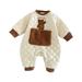 Elainilye Fashion Kids Onesie Pajamas 0-1 Years Boy and Girls Cotton Pajamas Baby Clothes Sleepwear One-Piece Unisex Homewear White