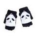 Uuszgmr Fall Winter Children Gloves Kid Warm Casual Knit Cute Pattern Mittens Plus Velvet Flip Fingerless Multifunction Glove