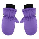 HBFAGFB Winter Gloves Kids Unisex Outdoor Water-Proof Skating and Snowboarding Mittens Purple