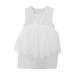 NIUREDLTD Flower Girl Dress Toddler Girls Children Round Neck Sleeveless Puffy Dresses Party Wedding Prom Dresses Wedding Party Princess Dress Pageant Gown For Toddler Grils White Size 90