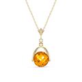 Citrine Sparkler Drop Pendant Necklace 3.25ct in 9ct Gold