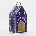 Blue Ceramic House Lantern 21x10cm