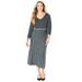Plus Size Women's Fit N Flare Sweater Dress by Catherines in Gunmetal Stripes (Size 5X)