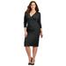 Plus Size Women's Curvy Collection Wrap Dress by Catherines in Black (Size 5X)