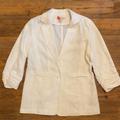 Michael Kors Jackets & Coats | Michael Kors White Linen Blazer Jacket | Color: White | Size: 10