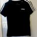 Adidas Tops | Adidas Top With Striped Short Sleeves | Color: Black/White | Size: S