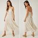 Free People Dresses | Free People Marigold Striped 100% Cotton Tie Back Tank Maxi Flowy Dress Medium | Color: Cream/Tan | Size: M