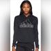 Adidas Tops | Adidas Logo Black Cropped Hooded Sweatshirt Women’s Size Small | Color: Black/White | Size: S