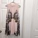 Free People Dresses | Intimately Free People Blush Floral Printed Slip Dress/Tunic Lace Neck Large | Color: Pink | Size: L