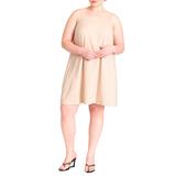 Plus Size Women's Relaxed Square Neck Mini Dress by ELOQUII in Oat (Size 20)