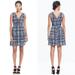 Madewell Dresses | Madewell Midnight Dress In Brushstroke Plaid Sz. 2 | Color: Blue/White | Size: 2