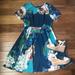 Anthropologie Dresses | Cory Lynn Calter Paeonia Teal Floral Dress | Color: Blue/Green | Size: 8